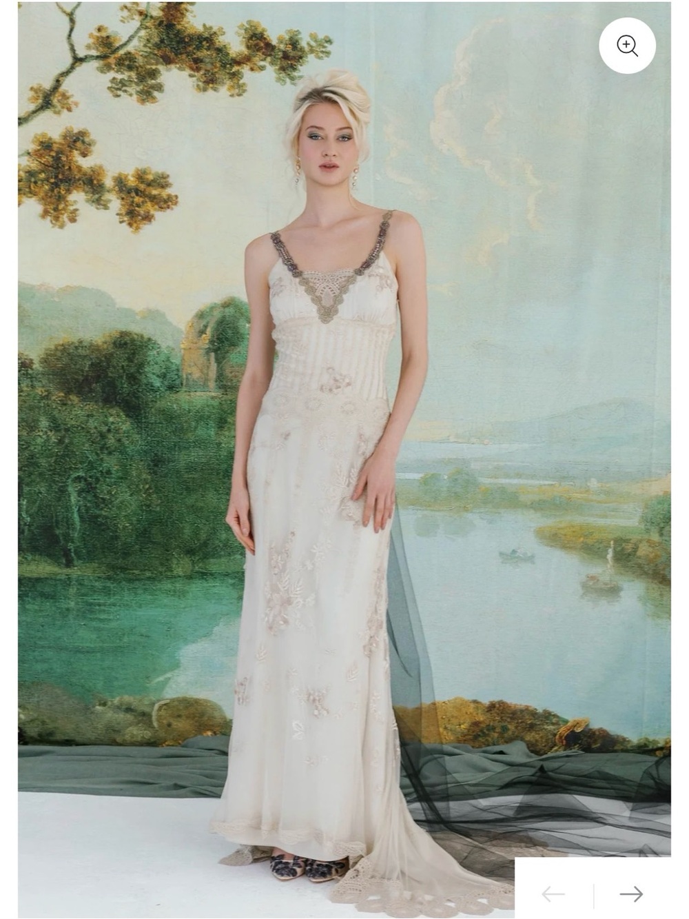 Claire Pettibone Midnight Wedding Beaded Slip Dress